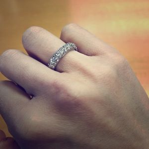 Two row pave eternity ring (cz)